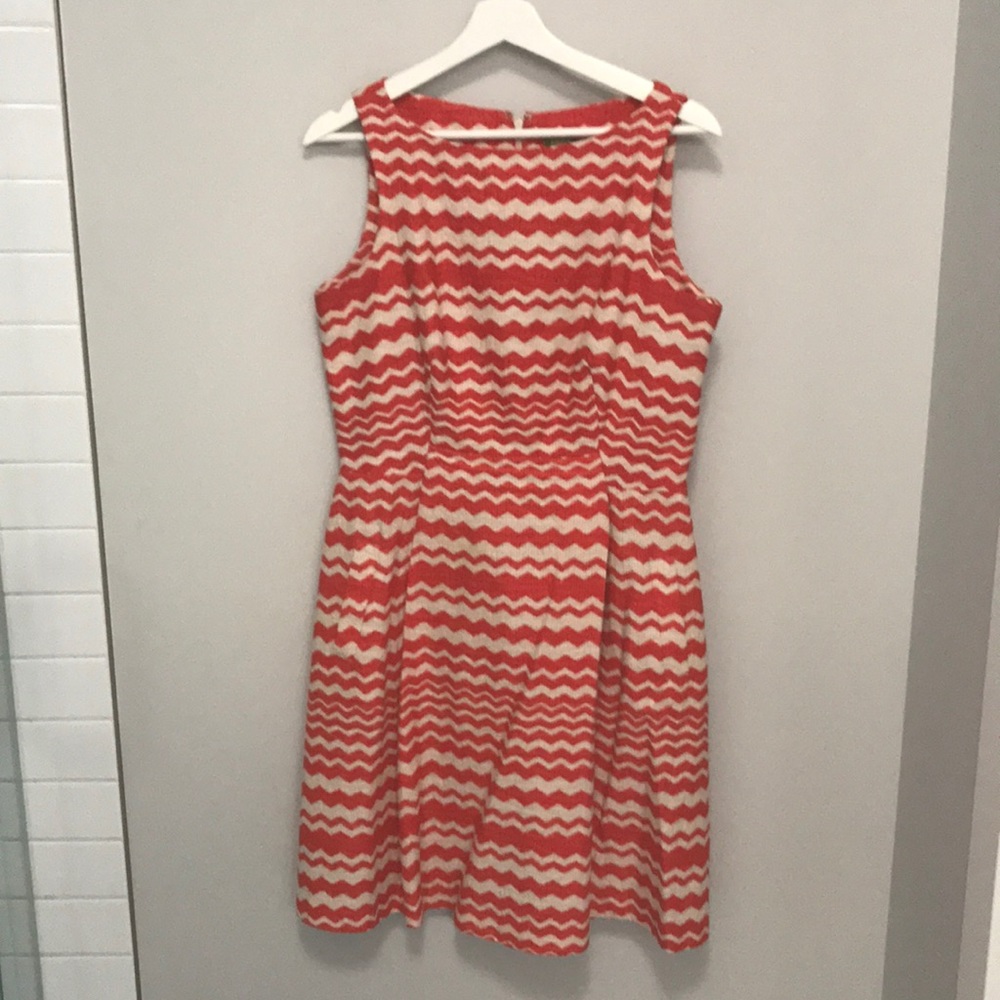 Red & Cream Stripped Dress
